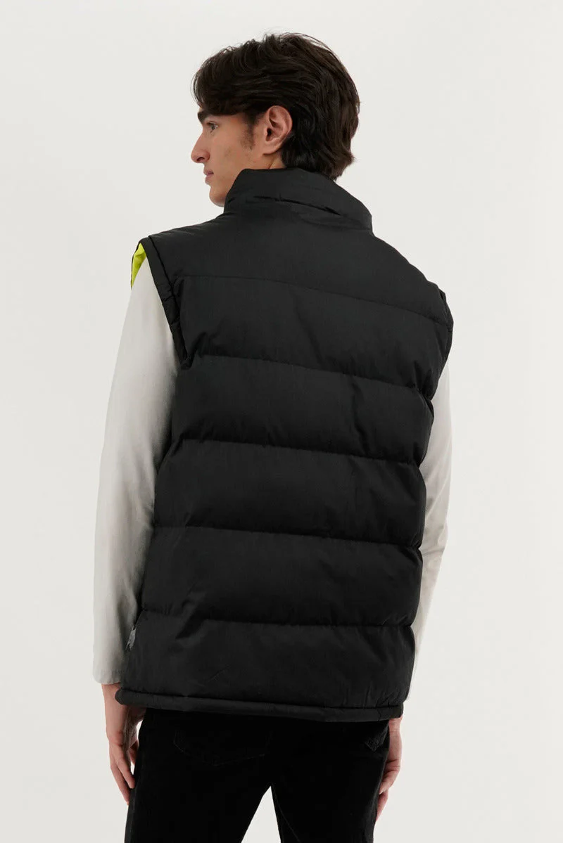 Super Triple Goose Double Pocket Bubble Vest - Black - Image 3