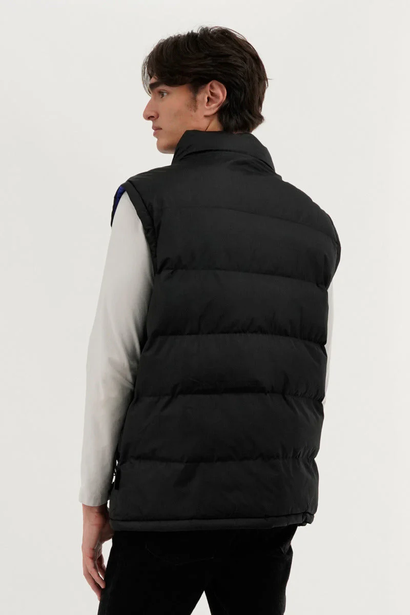 Super Triple Goose Double Pocket Bubble Vest - Black - Image 3