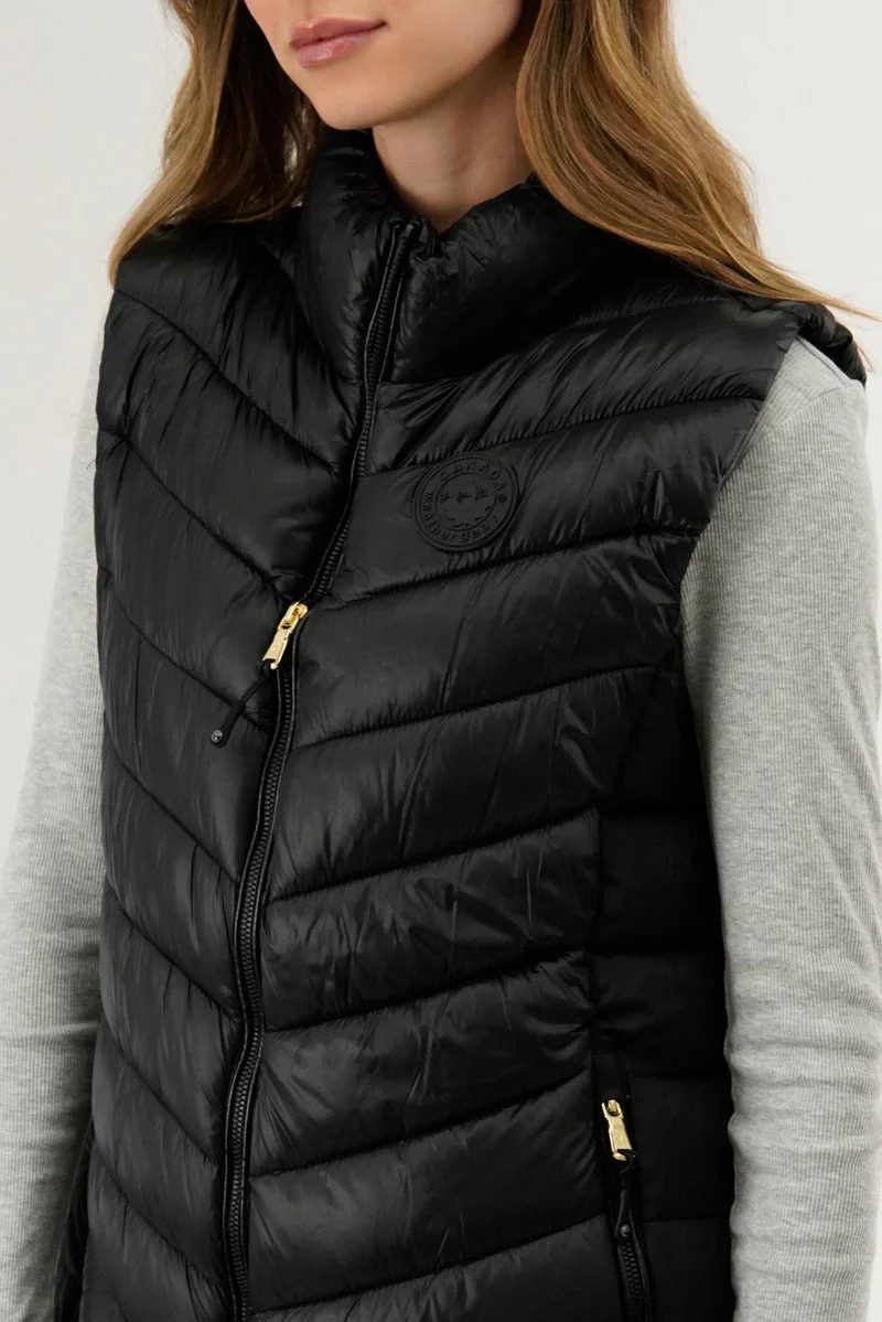 Canada Weather Gear Chevron Quilted Vest - Black - Image 4