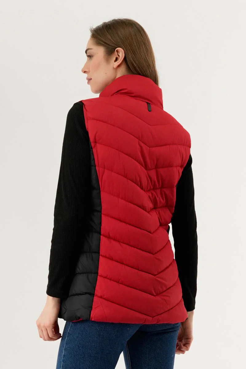 Canada Weather Gear Chevron Quilted Vest - Red - Image 3