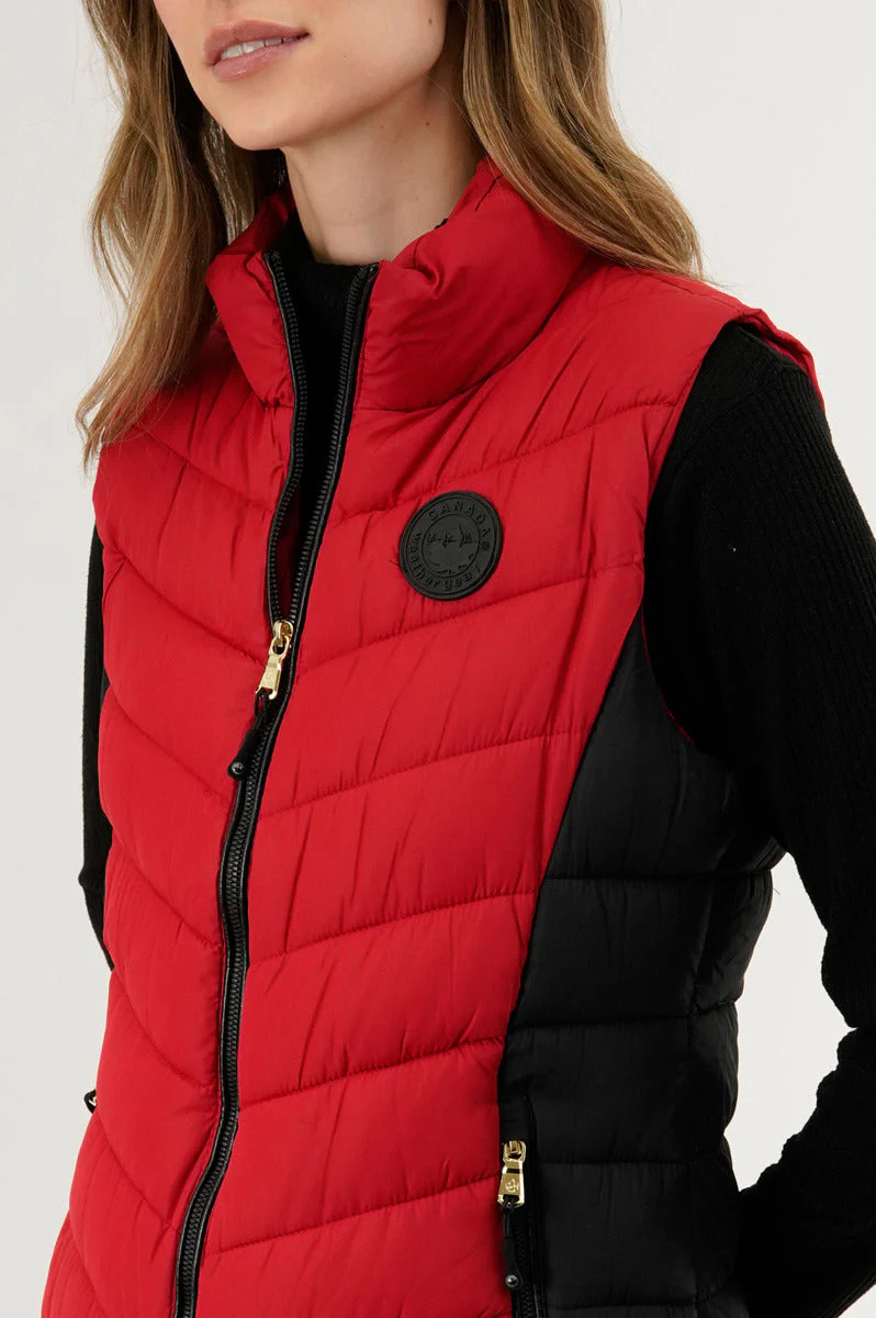 Canada Weather Gear Chevron Quilted Vest - Red - Image 4