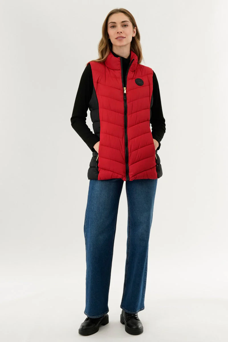 Canada Weather Gear Chevron Quilted Vest - Red - Image 5