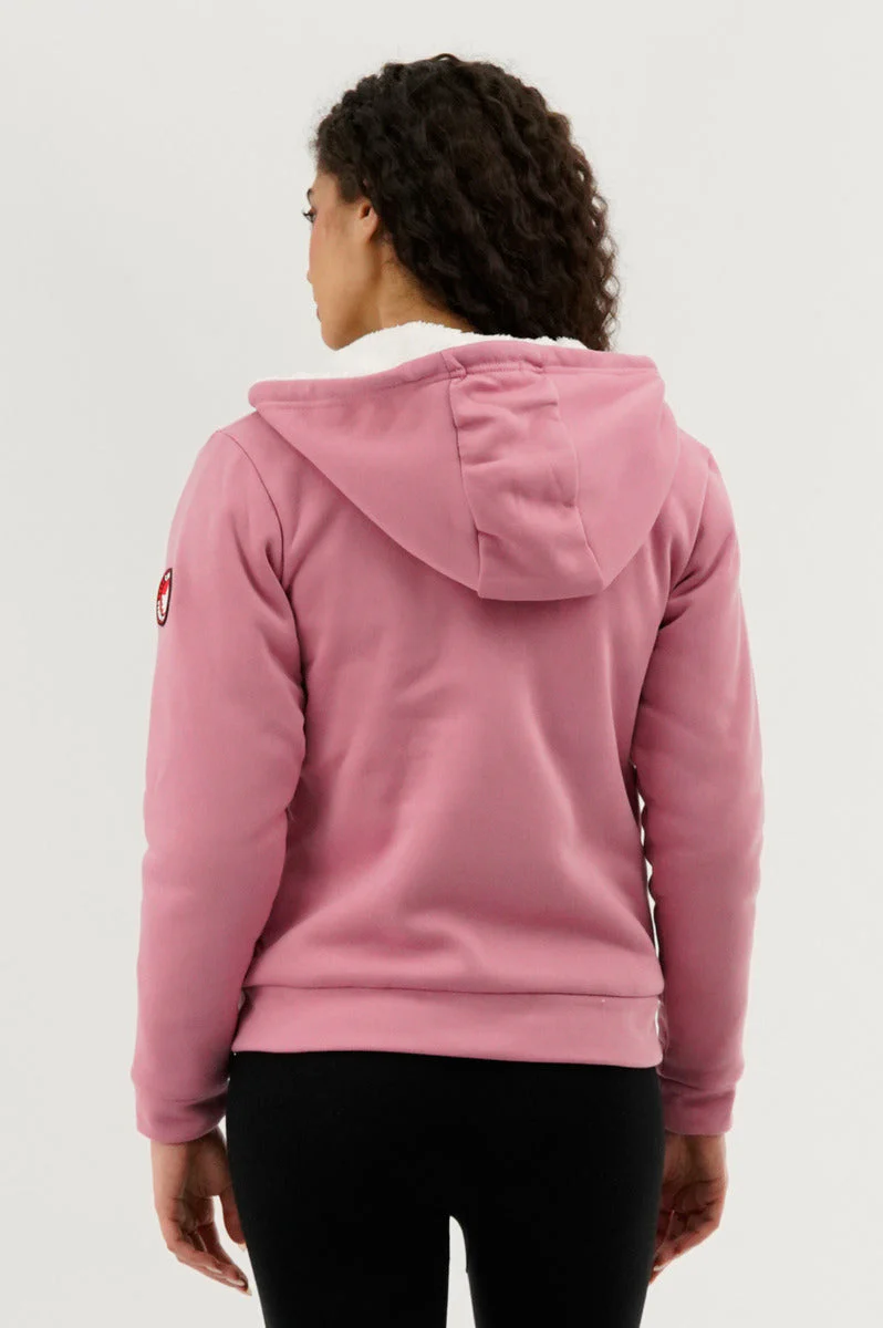 Canada Weather Gear Fleece Lined Zip Up Hoodie - Pink - Image 3
