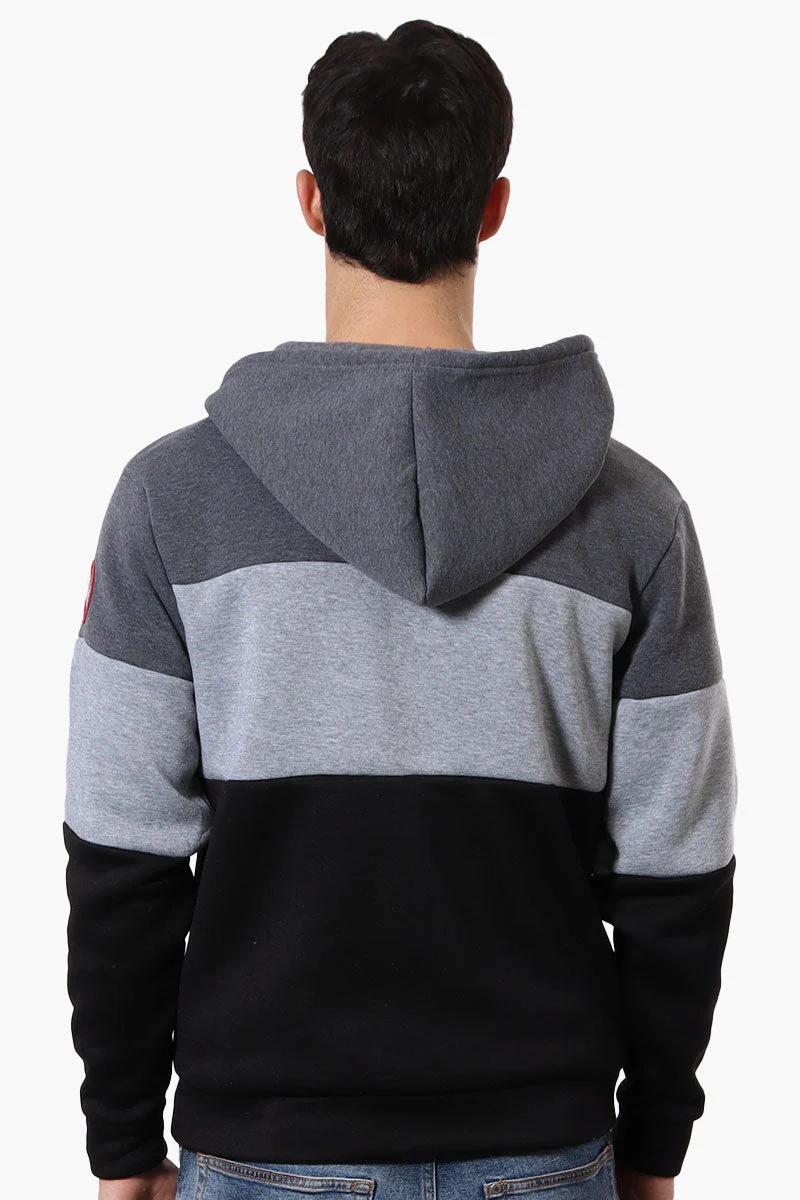 Canada Weather Gear 1/2 Zip Colour Block Hoodie - Grey - Image 3