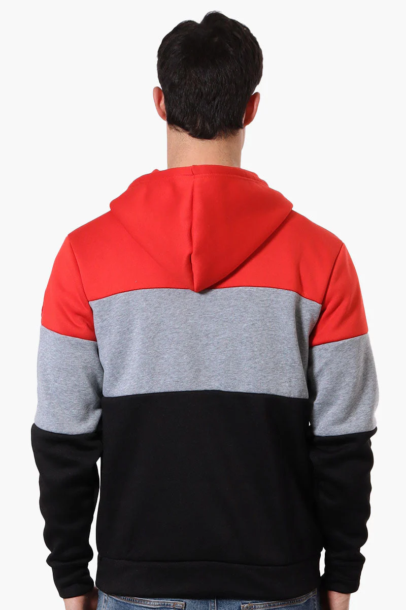 Canada Weather Gear 1/2 Zip Colour Block Hoodie - Red - Image 3
