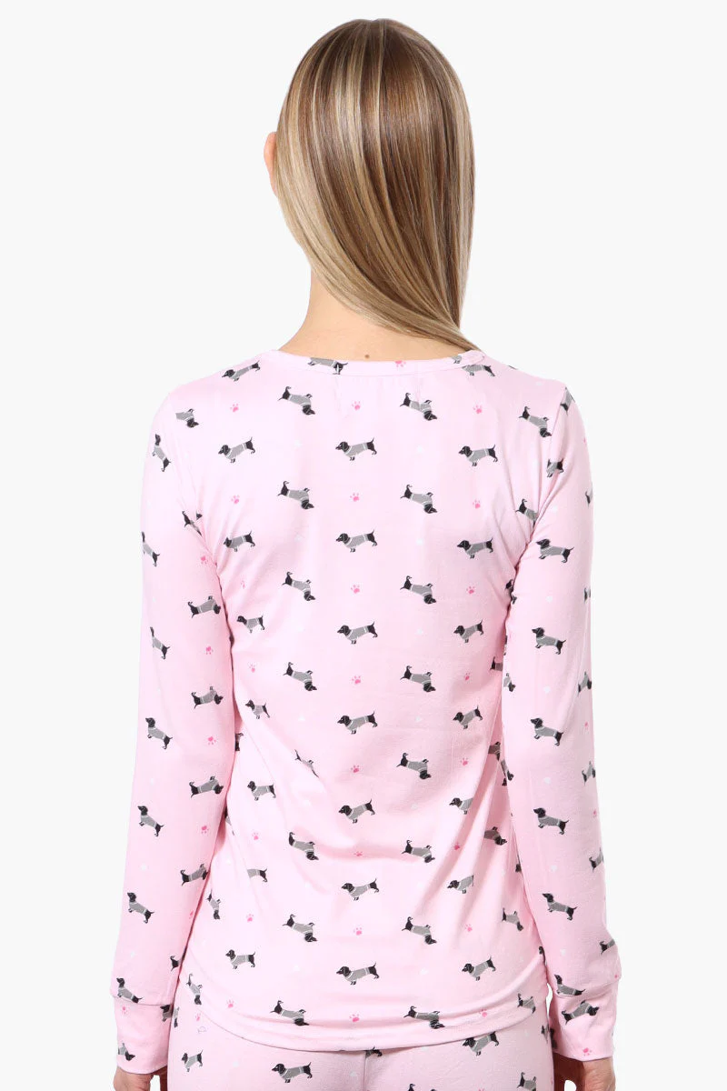 Canada Weather Gear Dachshund Pattern Pajama Top - Pink - Image 3