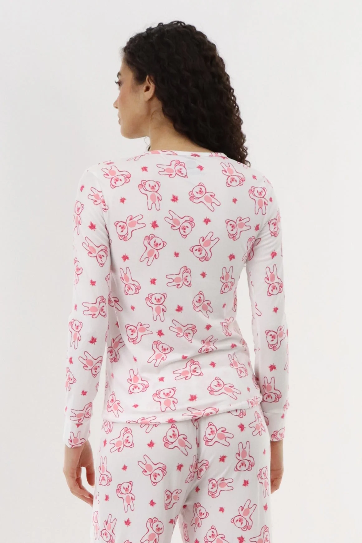 Canada Weather Gear Teddy Bear Printed Pajama Top - White - Image 3