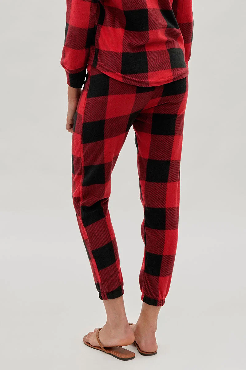 Canada Weather Gear Plaid Jogger Pajama Pants - Red - Image 3