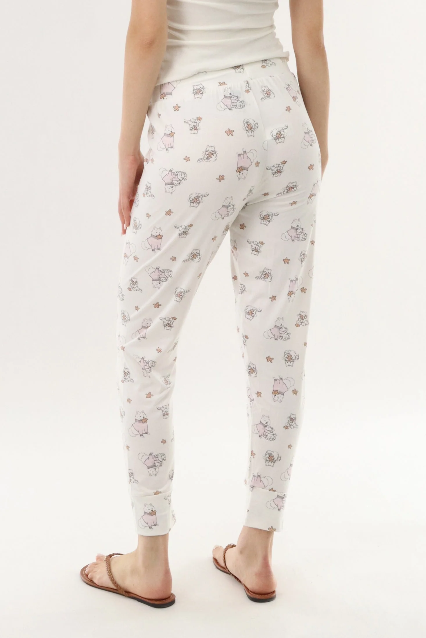 Canada Weather Gear Puppy Print Jogger Pajama Pants - White - Image 3