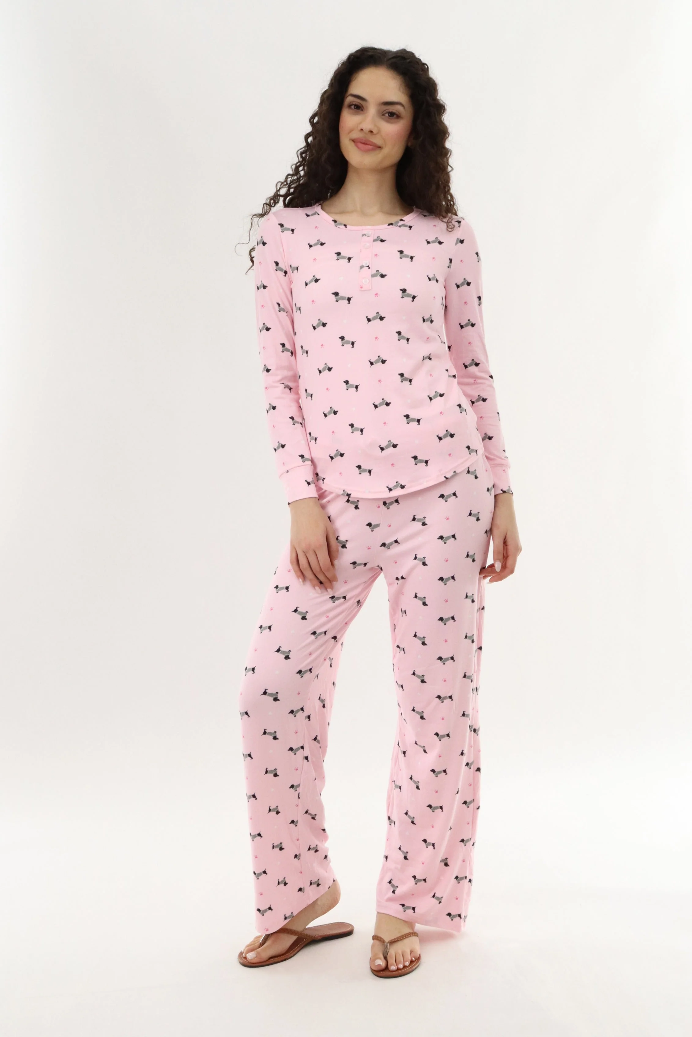 Canada Weather Gear Dog Print Long Pajama Pants - Pink - Image 5