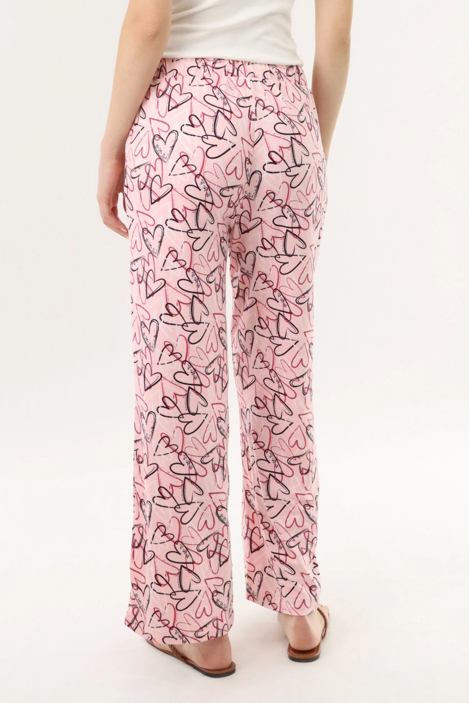 Canada Weather Gear Heart Print Long Pajama Pants - Magenta - Image 3