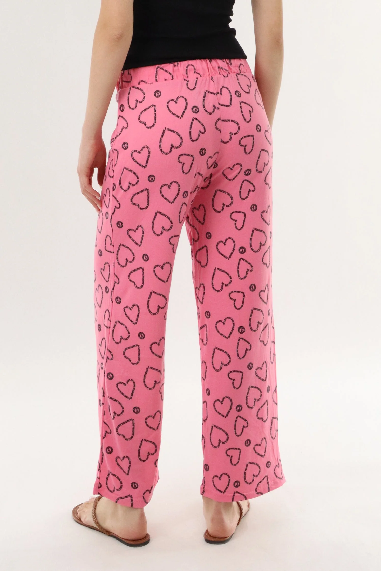 Canada Weather Gear Heart Print Long Pajama Pants - Magenta - Image 3