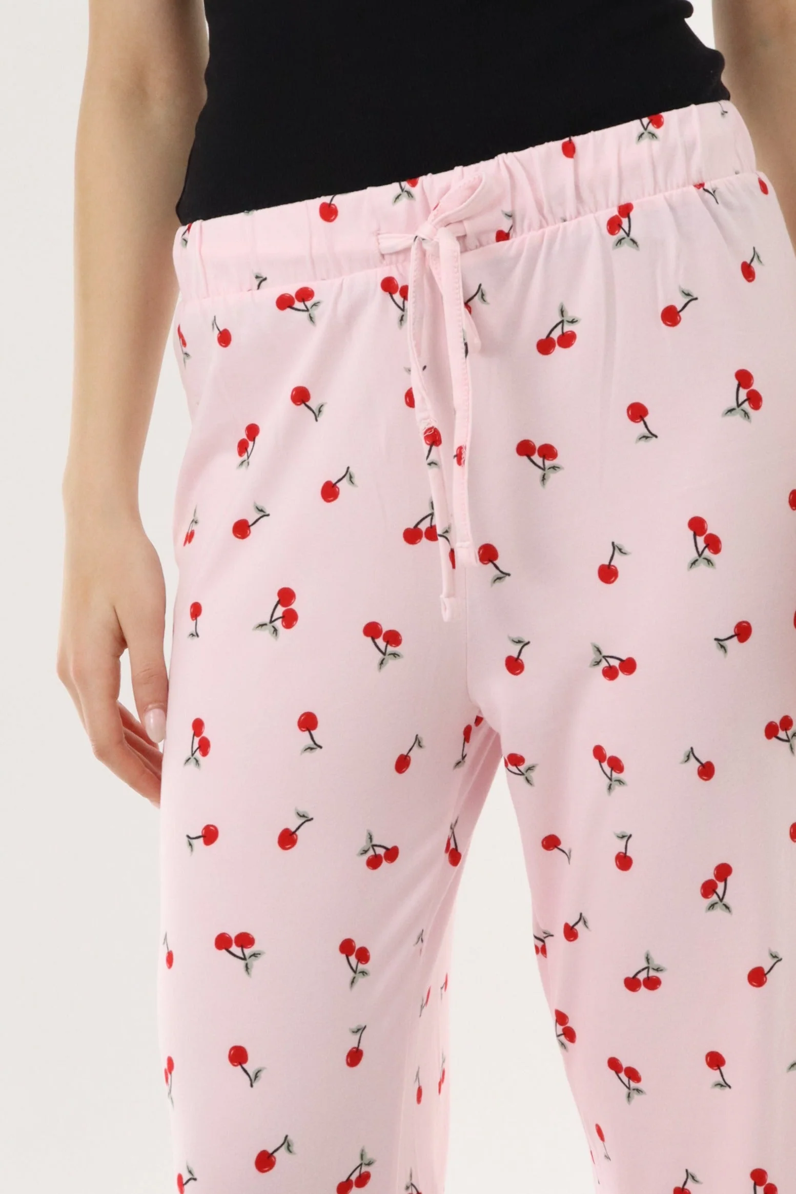 Canada Weather Gear Cherry Print Long Pajama Pants - Pink - Image 4