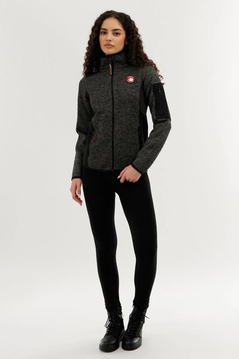 Canada Weather Gear Zip Up Sleeve Pocket Fleece Lightweight Jacket - Black - Image 5